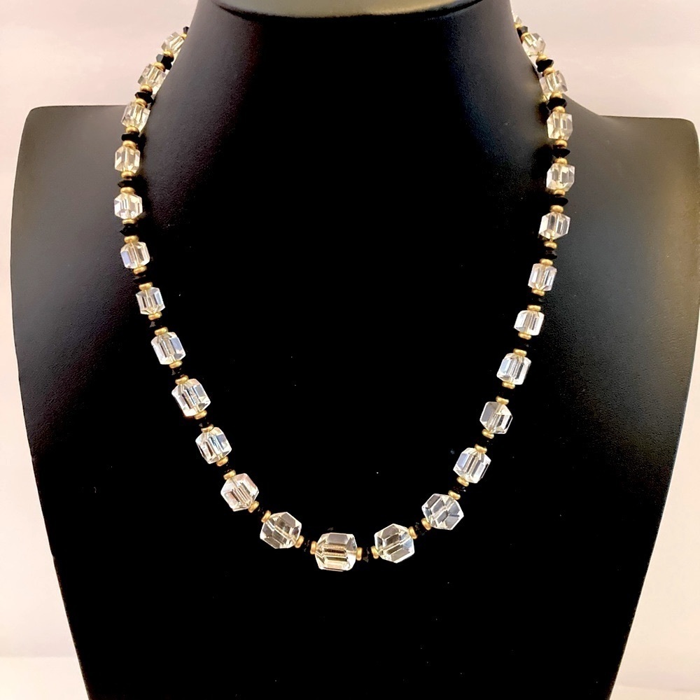 Crystal necklace with vintage clasp